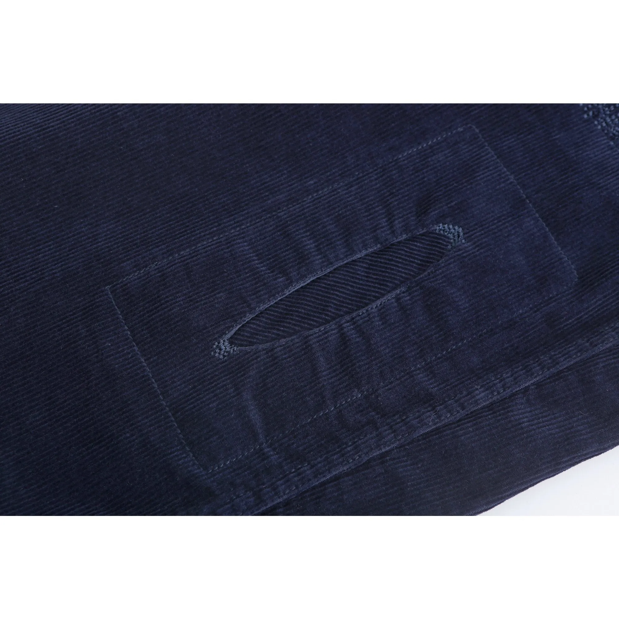 Men Patchwork Corduroy Pants - Navy