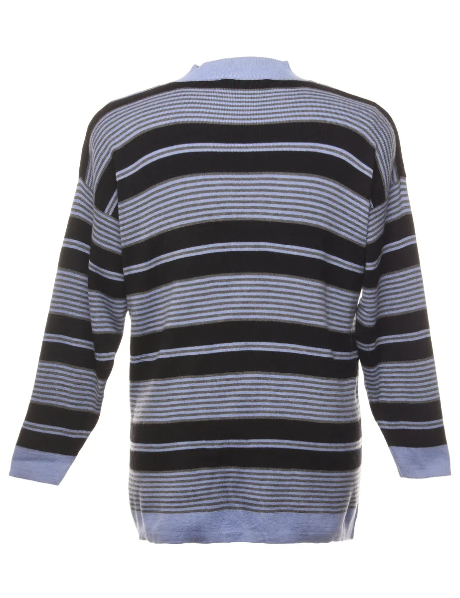 Merino Wool Striped Jumper - L