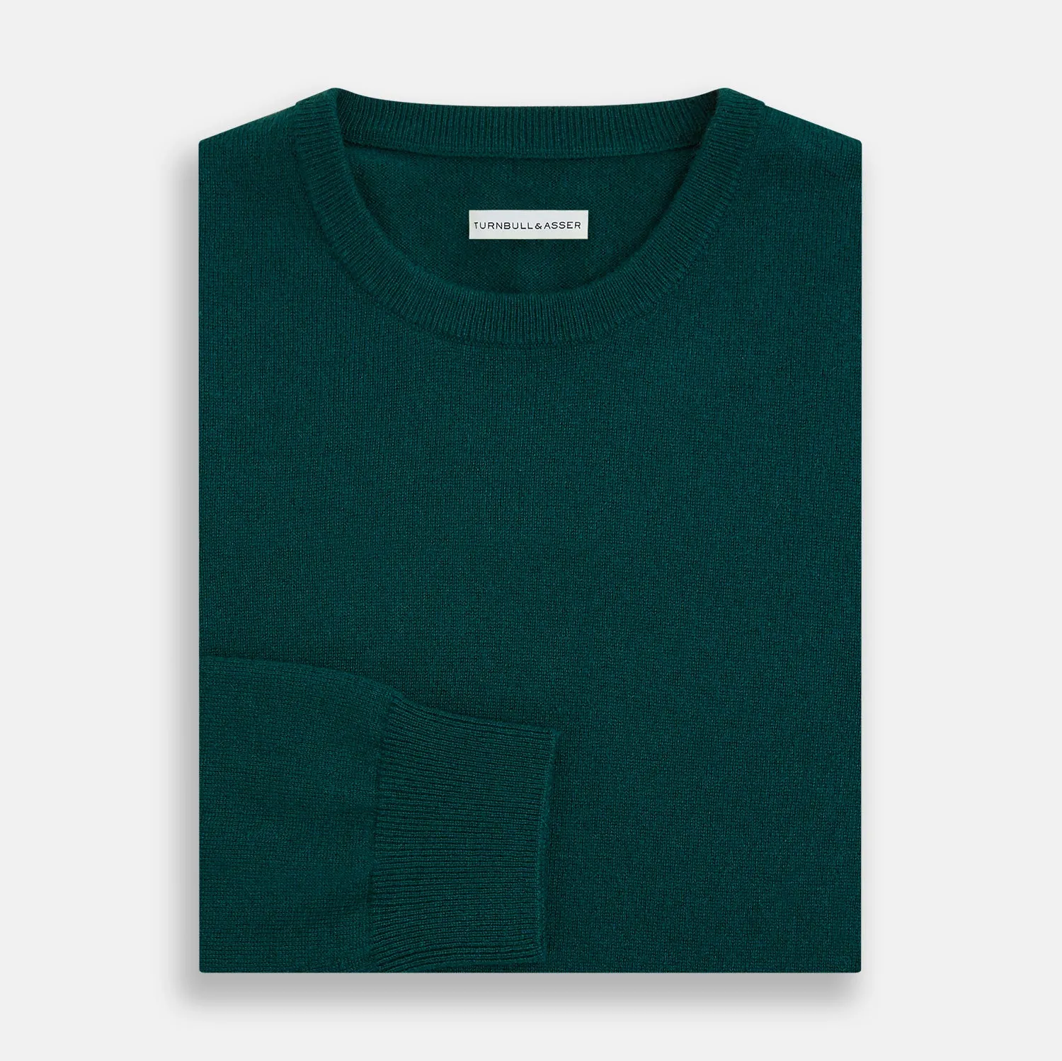 Moss Green Cashmere Round Neck Jumper