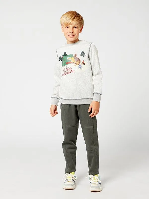 One Friday Grey Solid Sweat Shirt