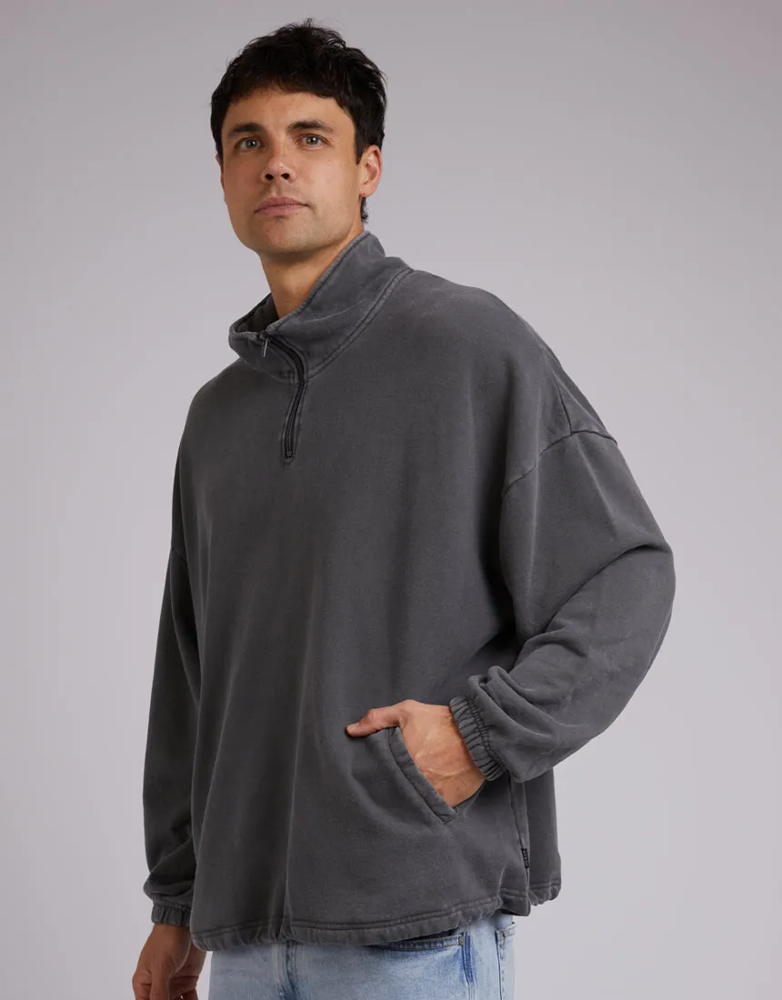 Oversized 1/4 Zip Jumper Coal