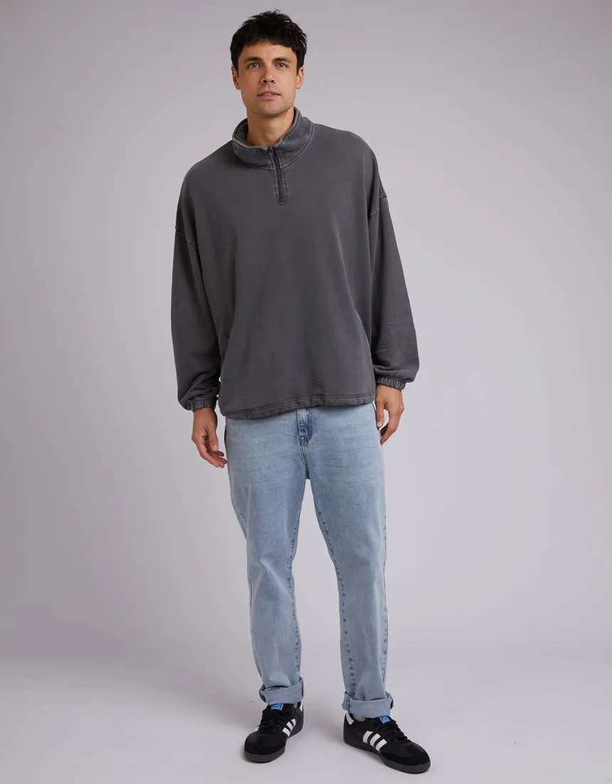 Oversized 1/4 Zip Jumper Coal