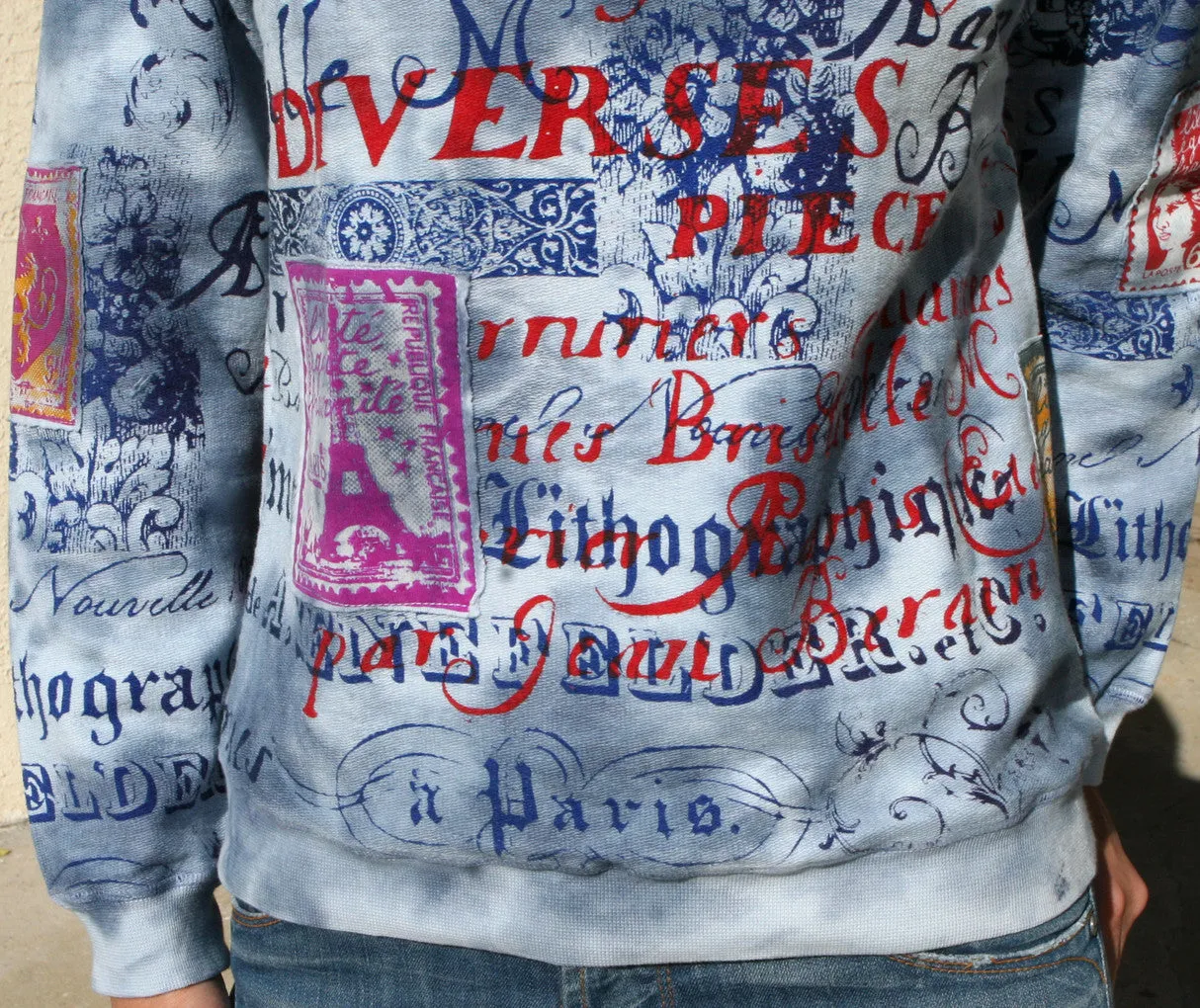 Paris Patchwork Sweatshirt - Blue