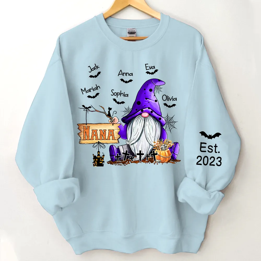 Personalized Nana Gnome Halloween Sweatshirt, Halloween Sweatshirt