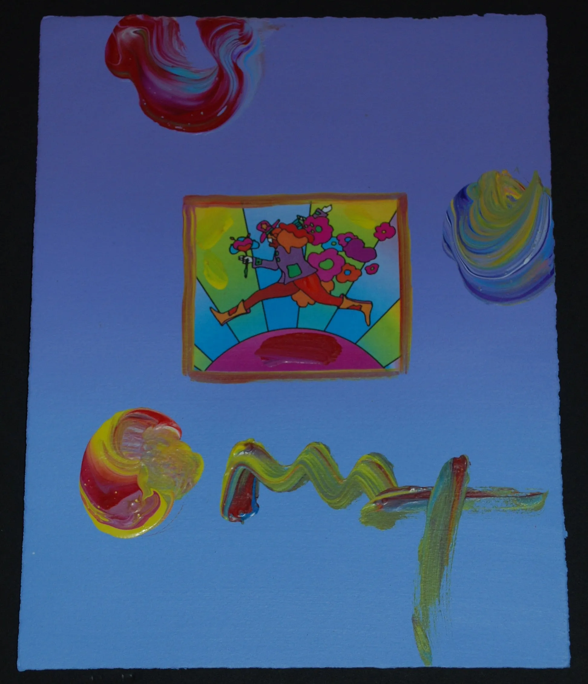 Peter Max Flower Jumper Dark Blue
