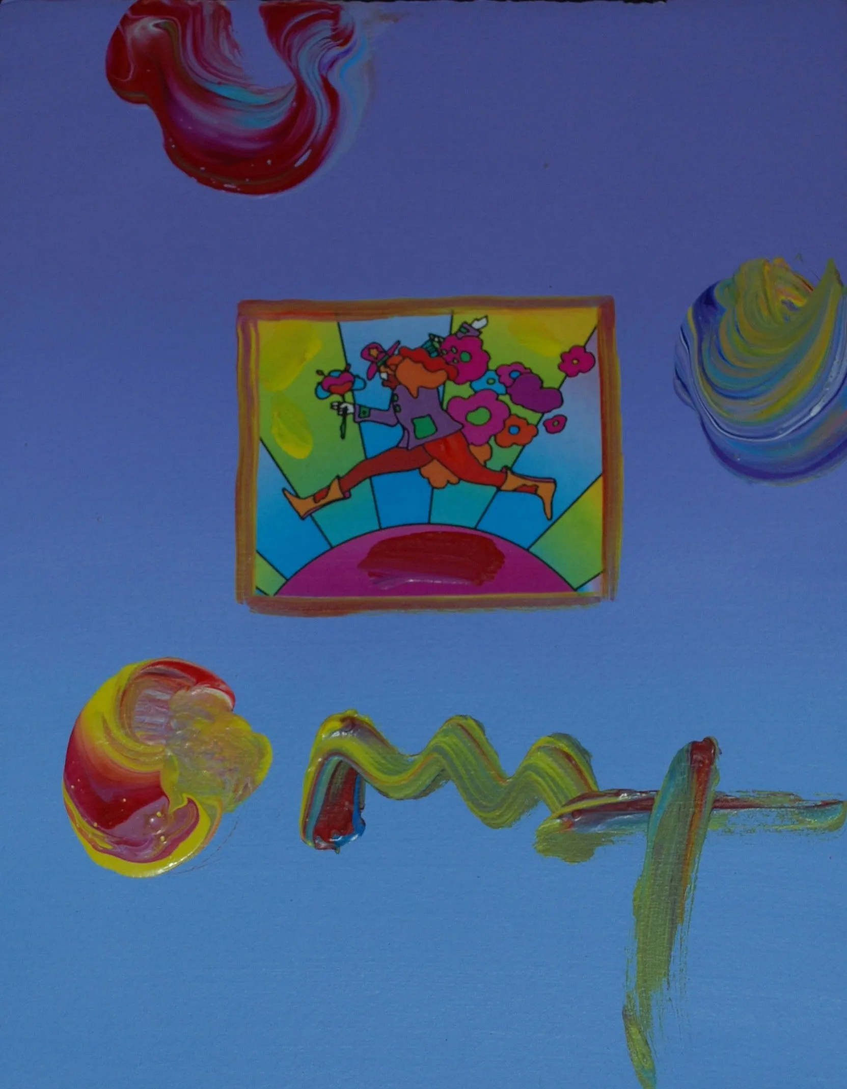 Peter Max Flower Jumper Dark Blue