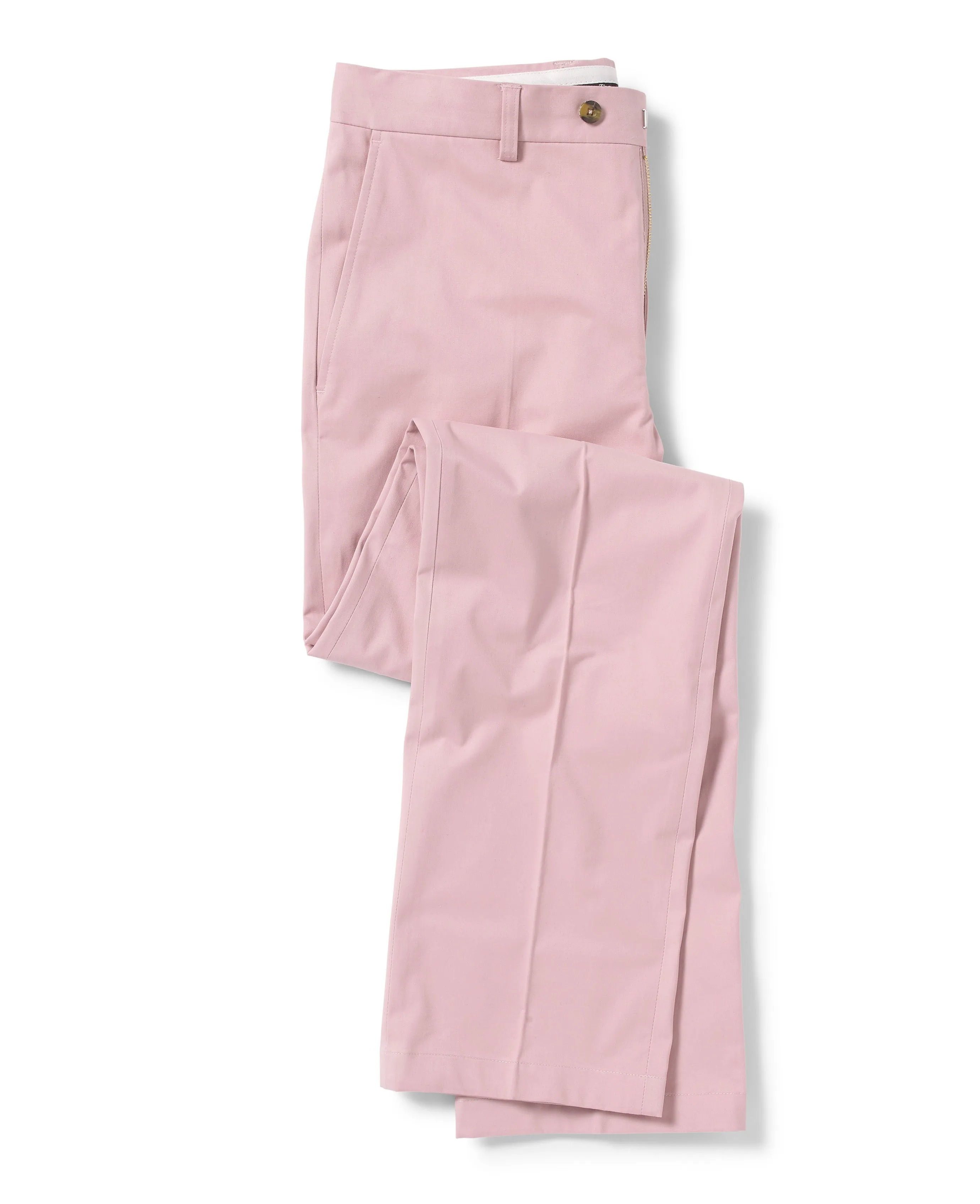 Pink Flat Front Slim Fit Chinos