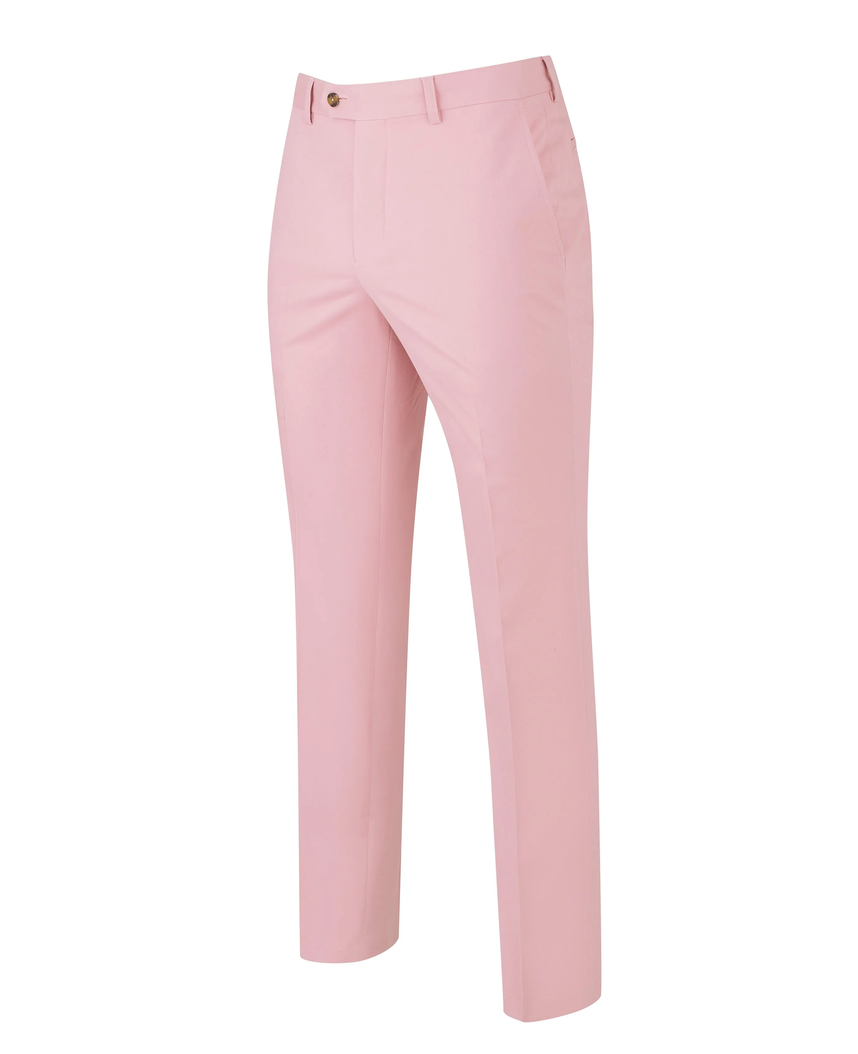 Pink Flat Front Slim Fit Chinos