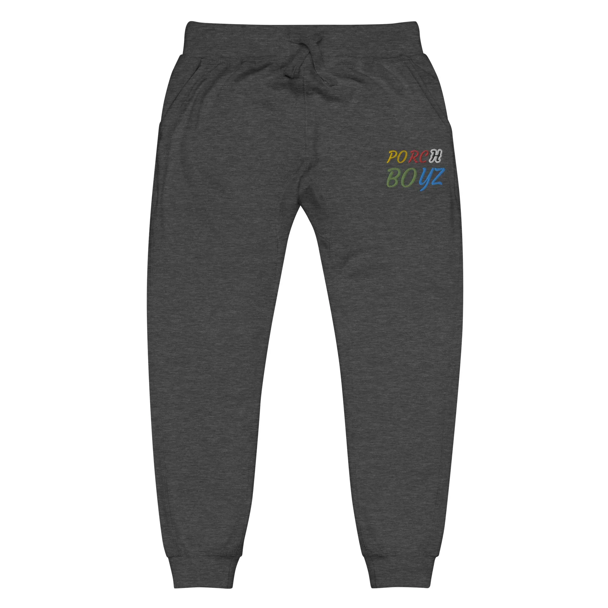 PorchBoyz Embroidered Multi Color Unisex fleece sweatpants