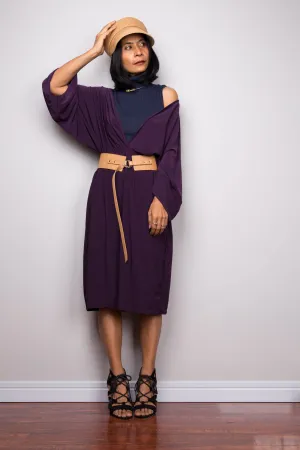Purple midi dress