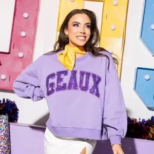 Purple Tonal 'Geaux' Sweatshirt- Women's
