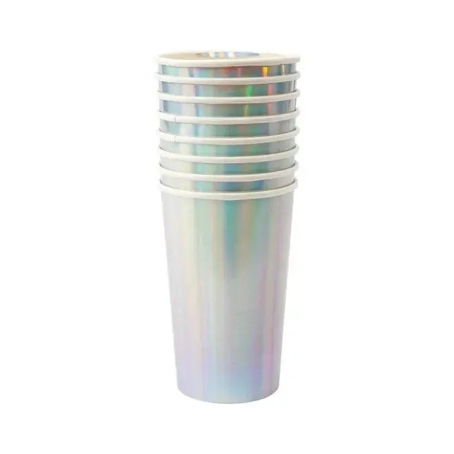 Silver Holographic Highball Cups