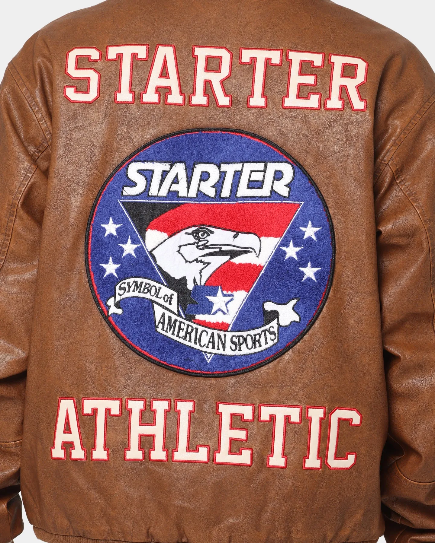 Starter Symbol Leather Jacket Brown