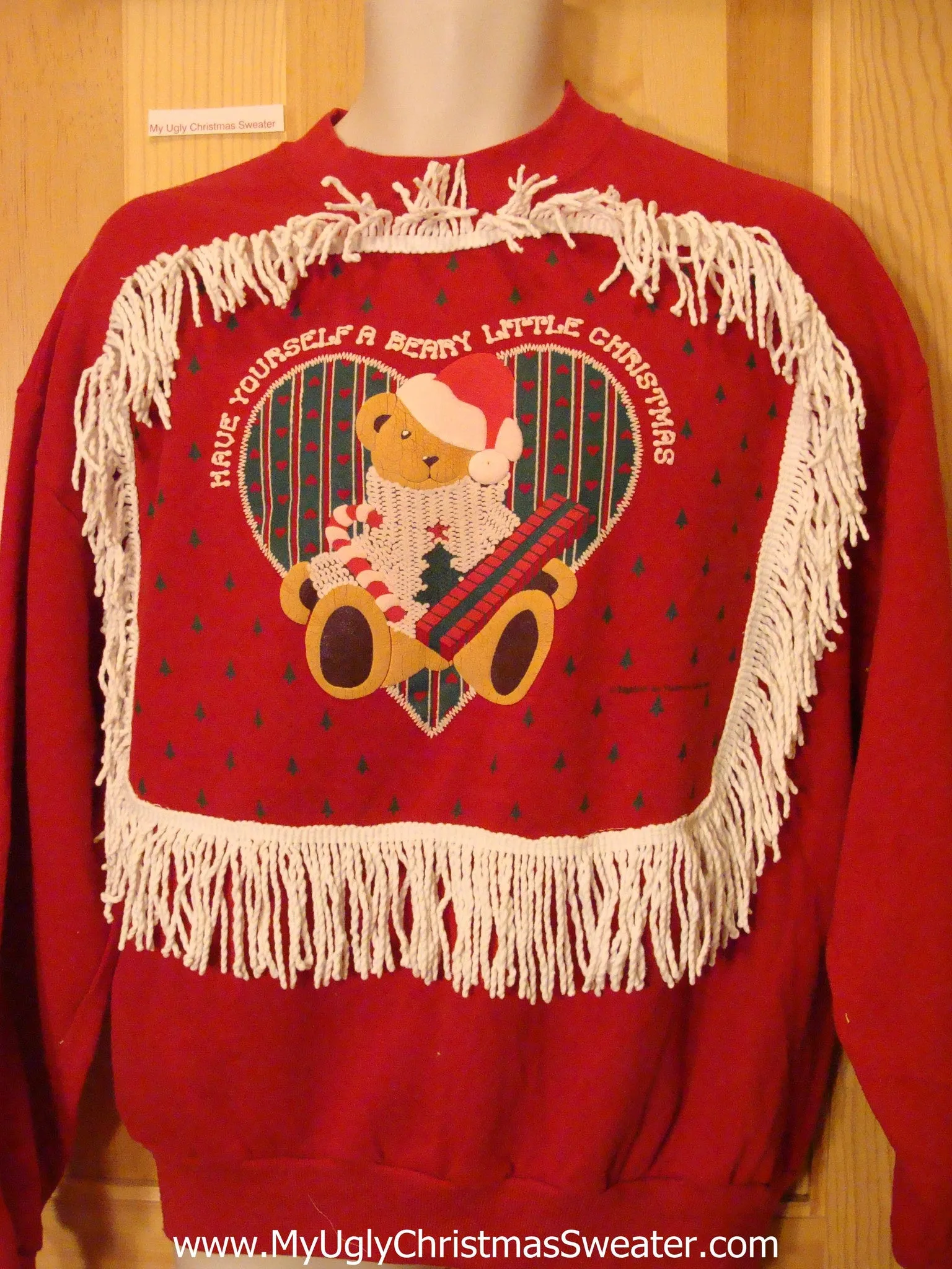 Tacky Christmas Sweatshirt Bear BERRY CHRISTMAS