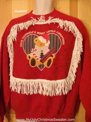 Tacky Christmas Sweatshirt Bear BERRY CHRISTMAS