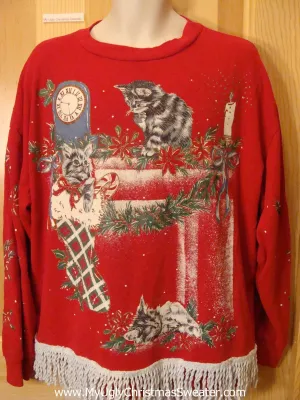 Tacky Crazy Cat Lady Christmas Sweatshirt