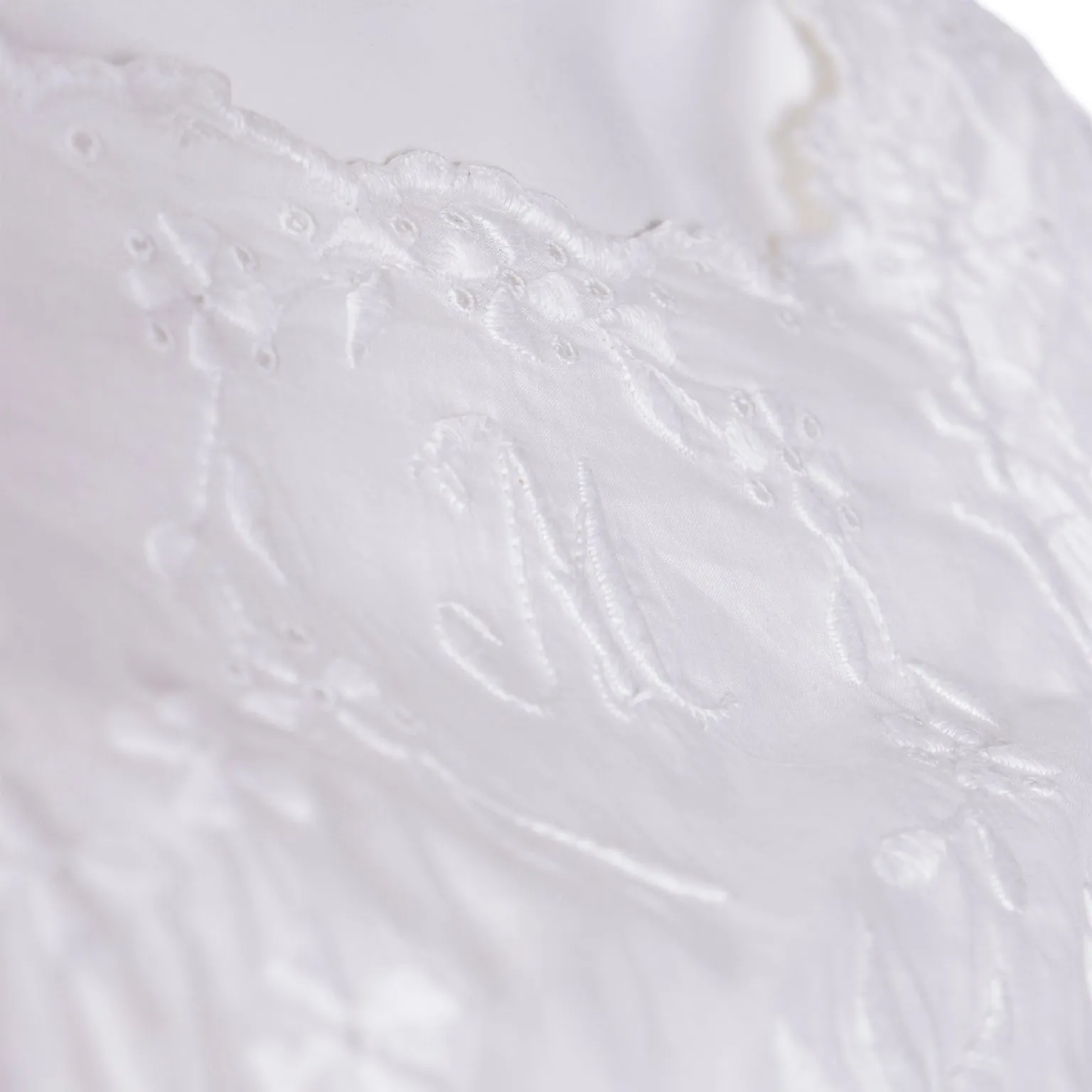 Victorian White Cotton Broderie Anglaise Dress w/ Embroidery & M Monogram