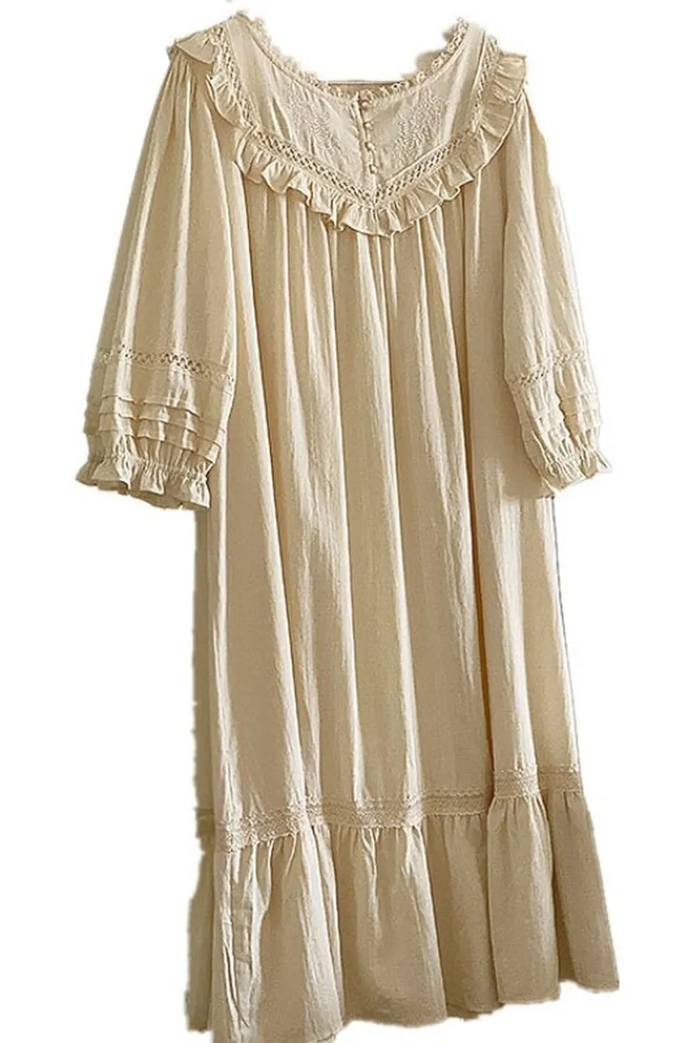 Vintage Romantic Princess Cotton Nightgown