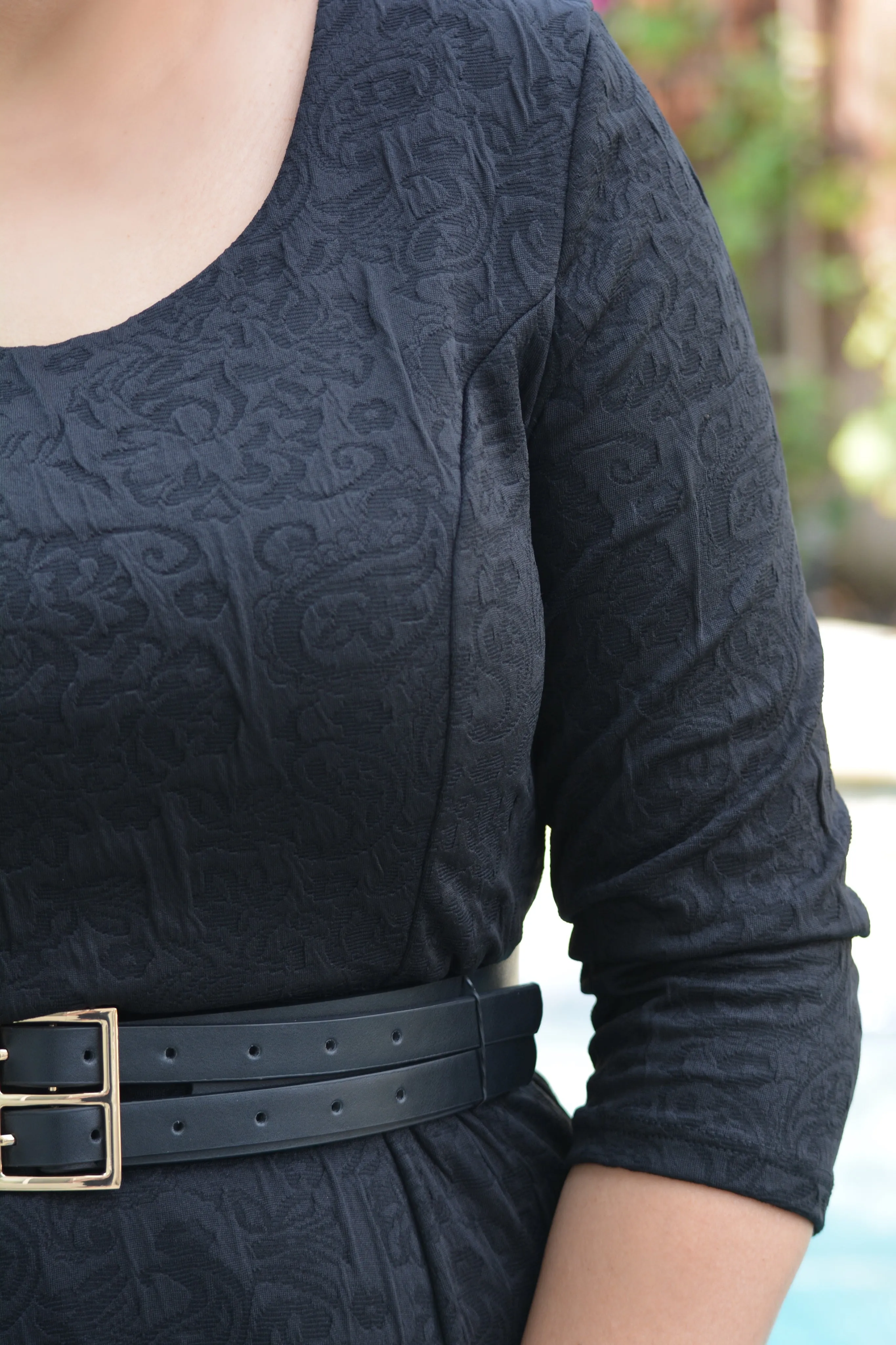 Winnie Black Midi Dress