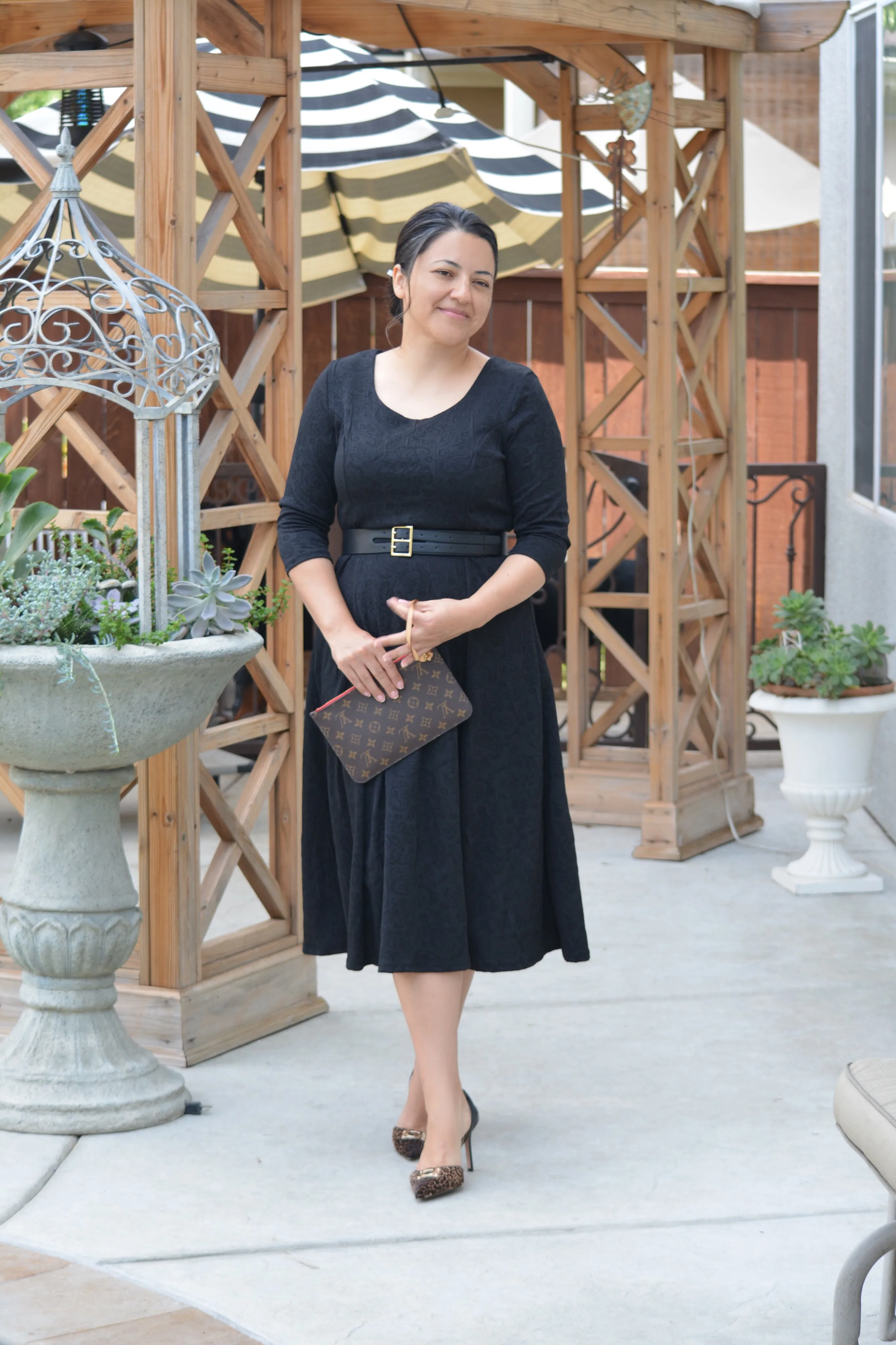 Winnie Black Midi Dress