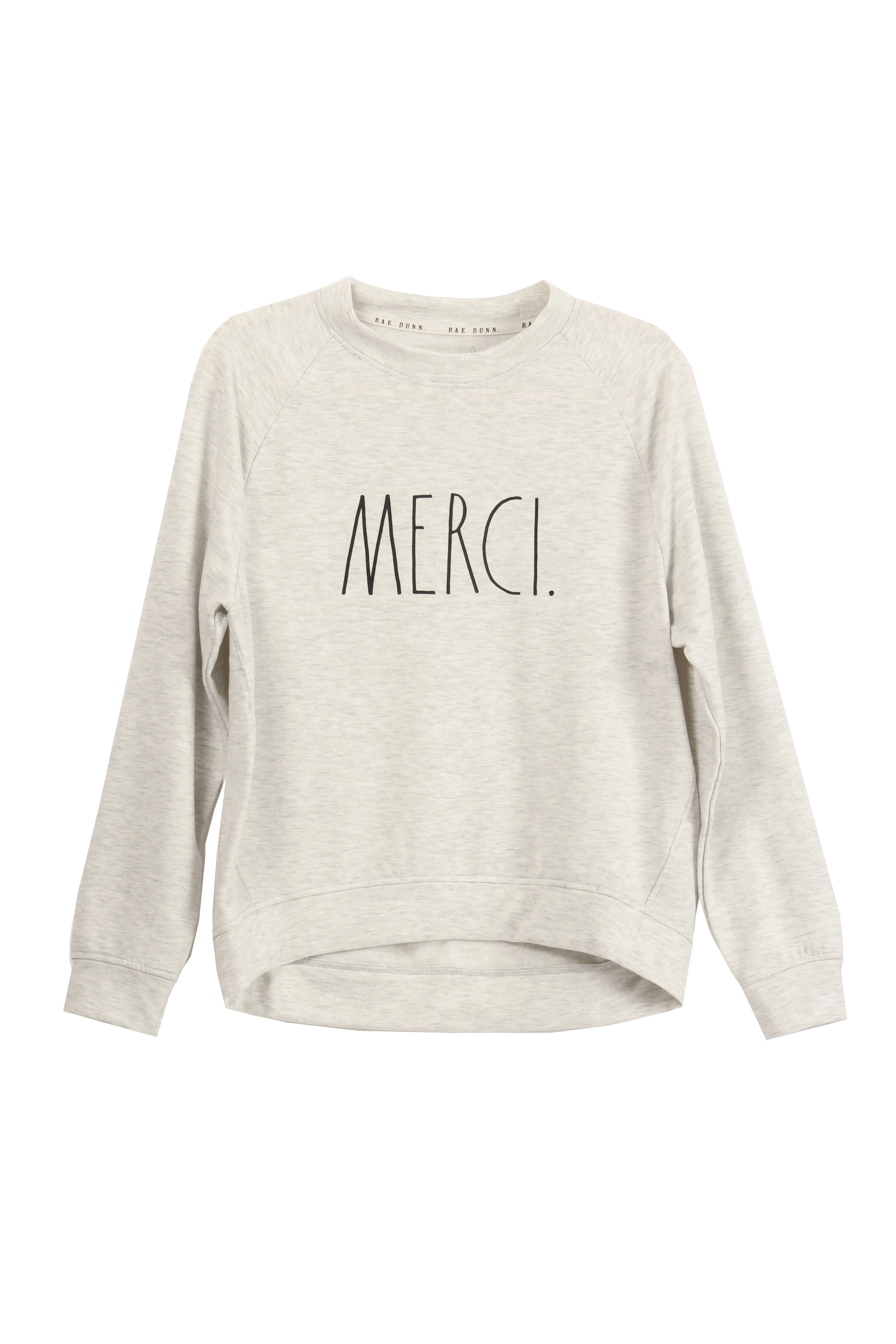 Women's "MERCI" Long Sleeve Studio Raglan Sweatshirt