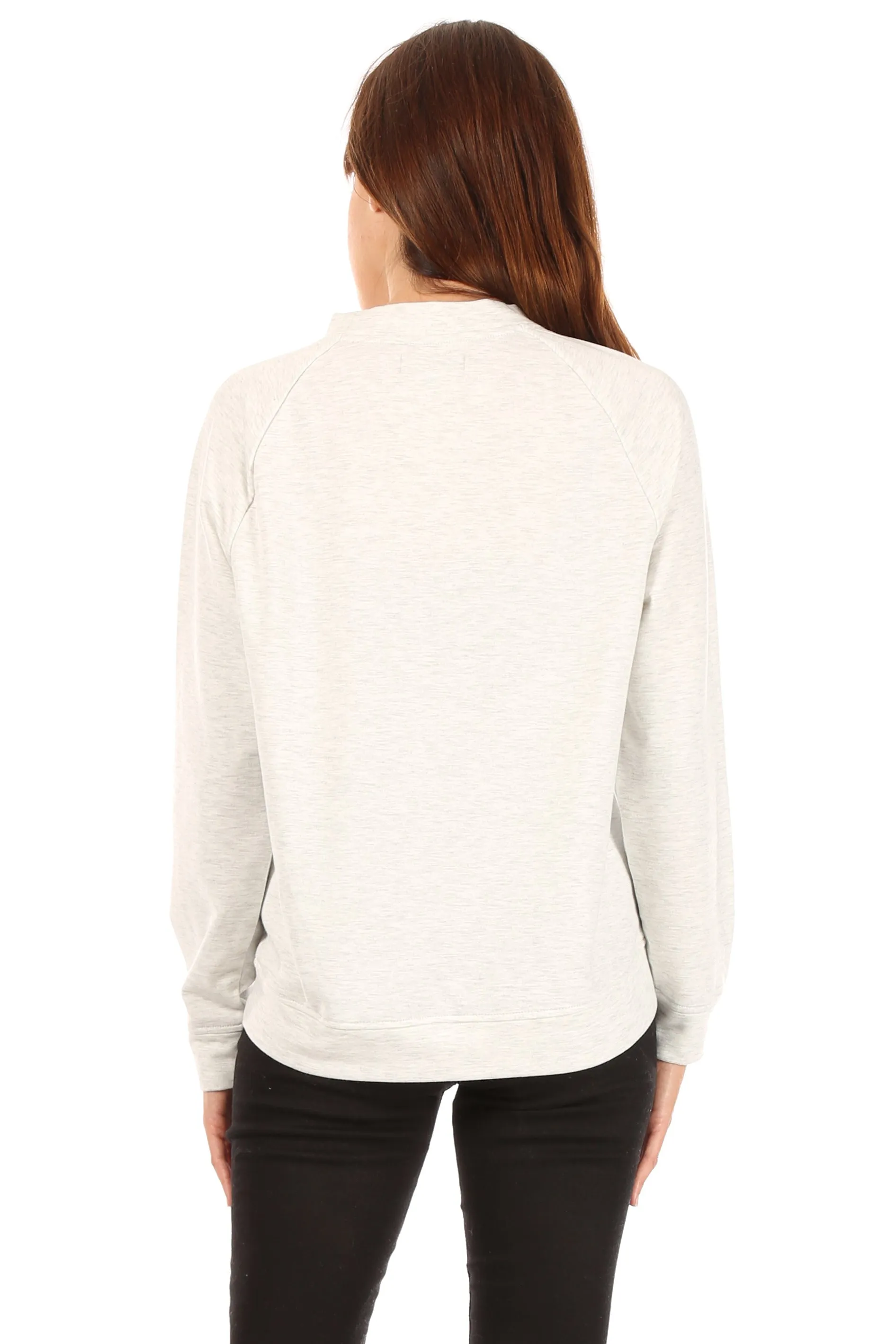 Women's "MERCI" Long Sleeve Studio Raglan Sweatshirt