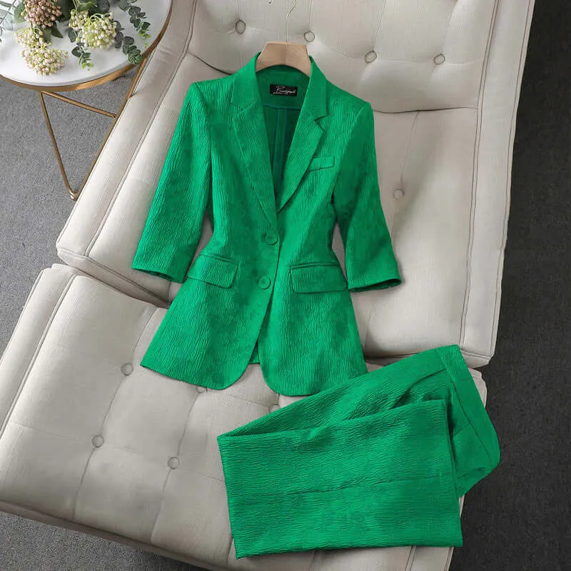Women's Tailored Blazer Pant Set